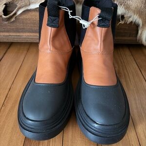 Stylish Black and Brown ankle bootie